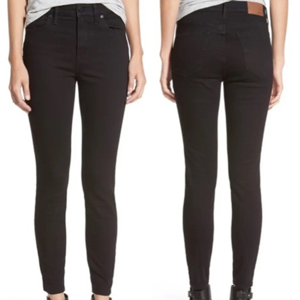 Madewell 9" High Riser Skinny Black Jeans (26 T)